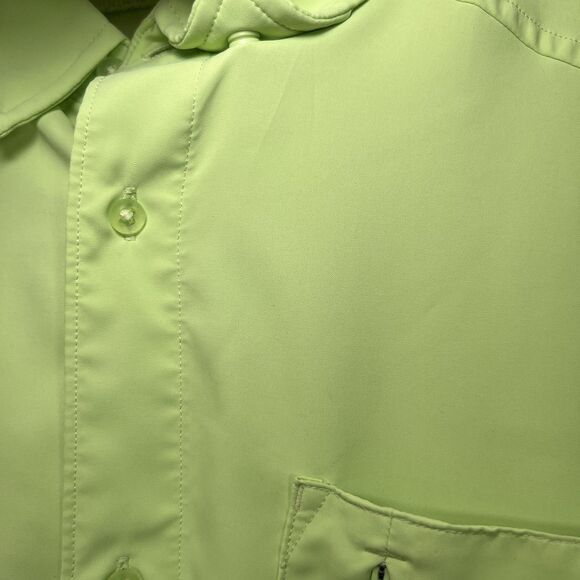 Under Armour Fitted Short Sleeve Button Down Fishing Shirt Mens XLT Green Vented - Picture 6 of 12